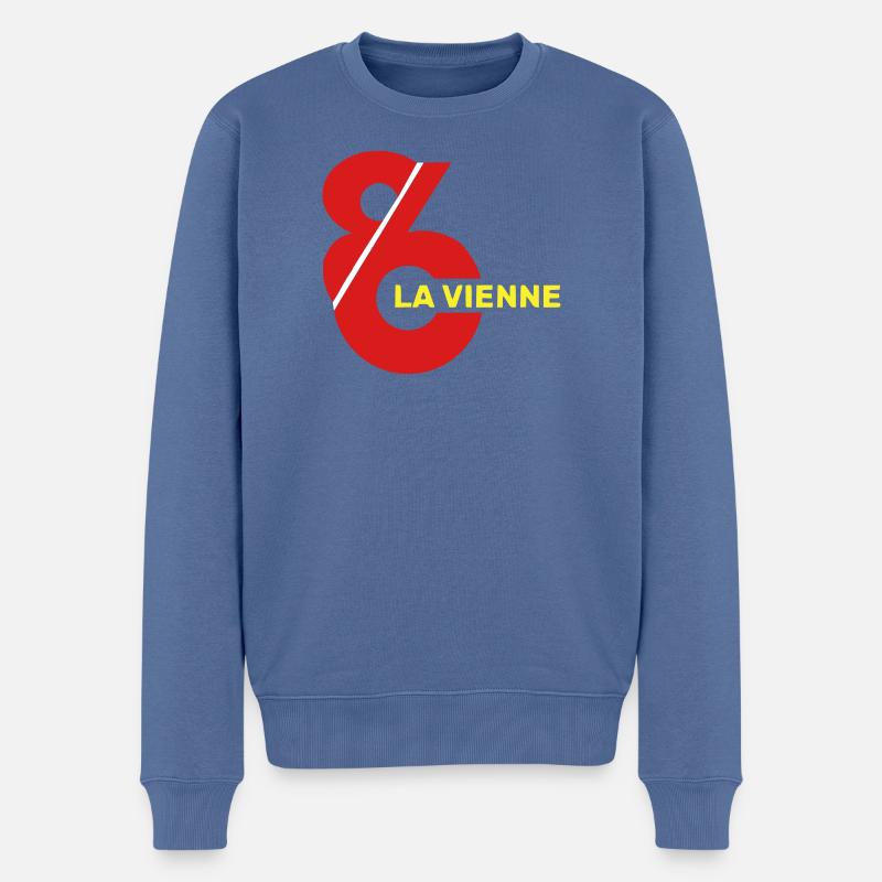 Vienne 86 Logo - Männer Premium Bio Pullover - Taubenblau