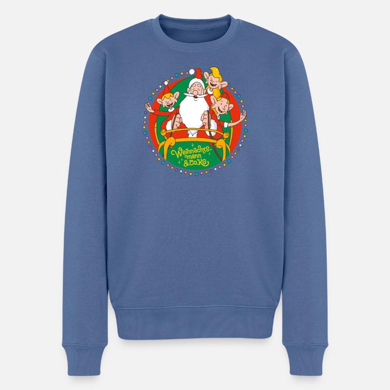 Weihnachtsmann & Co. KG – Team Weihnachtszauber - Männer Premium Bio Pullover - Taubenblau