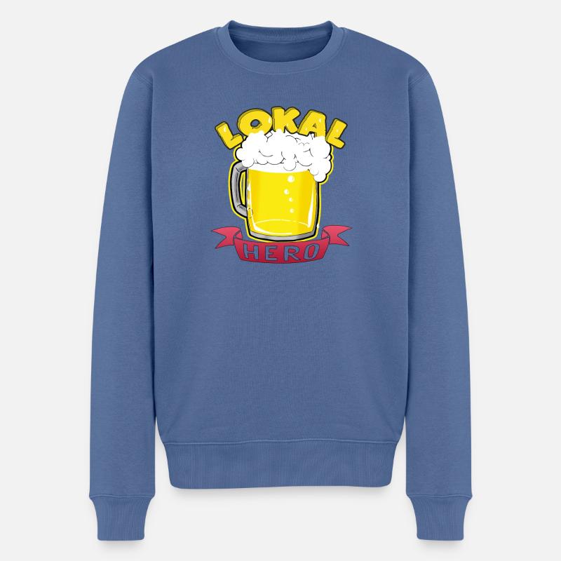 lokal hero - Männer Premium Bio Pullover - Taubenblau