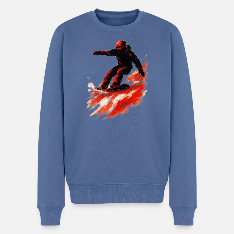 Snowboard | Snow | Snowboarder | Ski - Pull Premium bio Homme - bleu pigeon