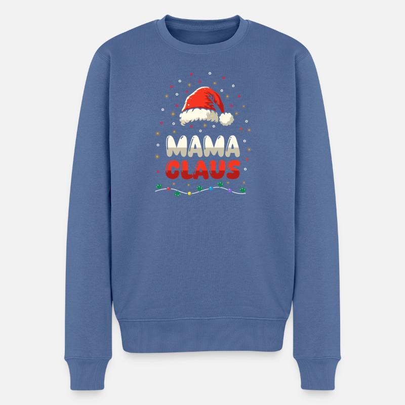 Noël Maman Noël - Pull Premium bio Homme - bleu pigeon