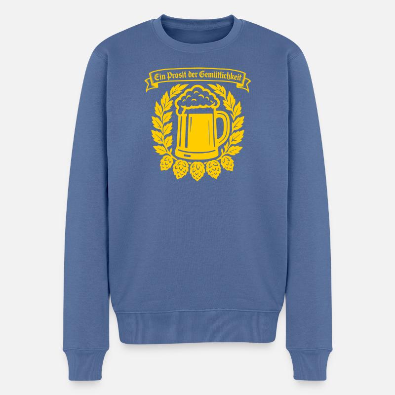 Ein Prosit der Gemütlichkeit - Männer Premium Bio Pullover - Taubenblau