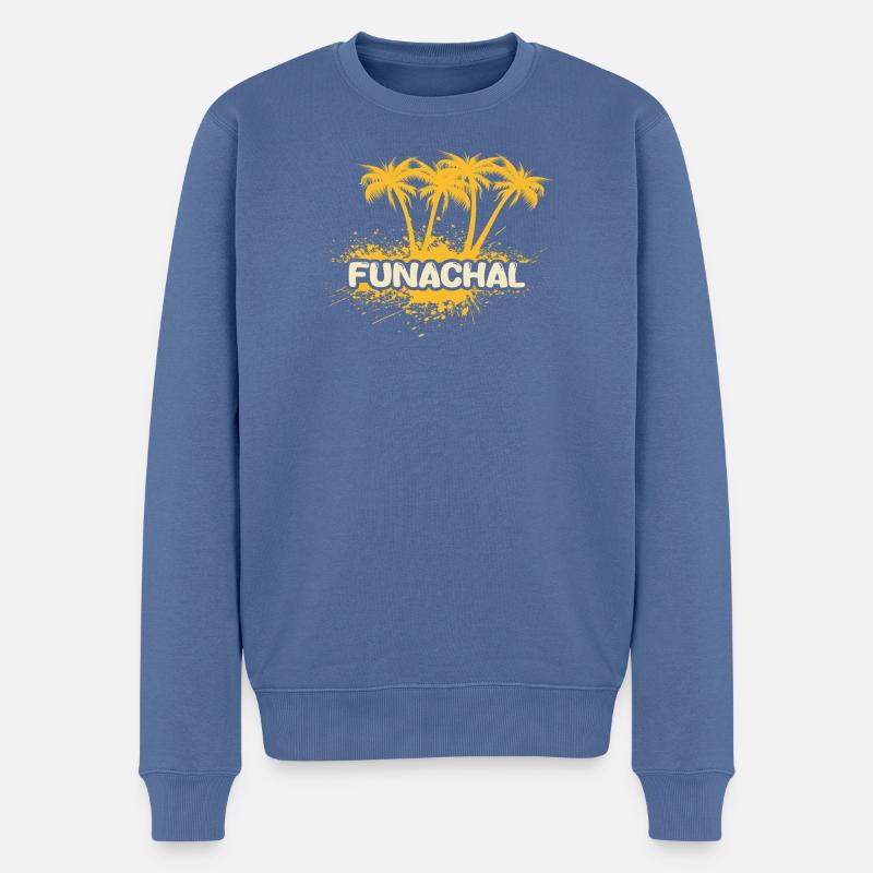 Geschenk für Funachal - Männer Premium Bio Pullover - Taubenblau