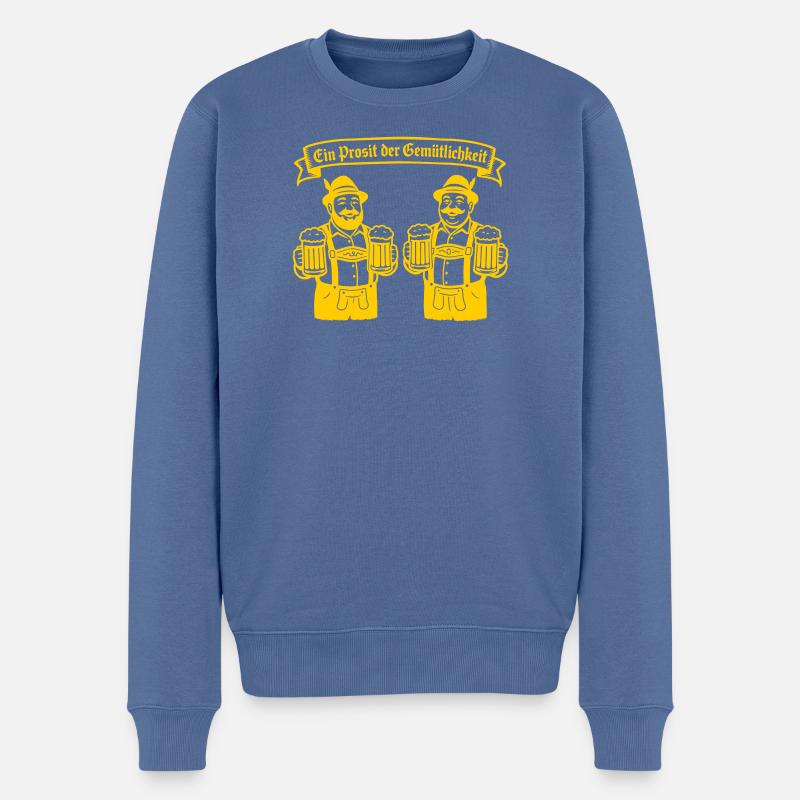 Bier männer - Ein Prosit der Gemütlichkeit - Männer Premium Bio Pullover - Taubenblau