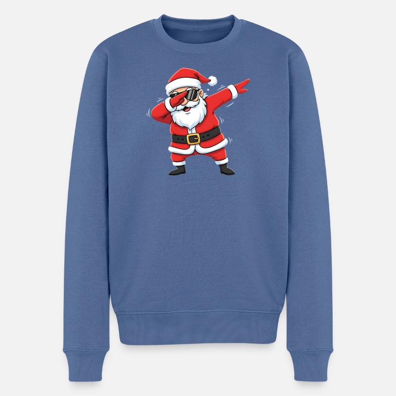 Lustiger Dabbing Weihnachtsmann Dab Santa - Männer Premium Bio Pullover - Taubenblau
