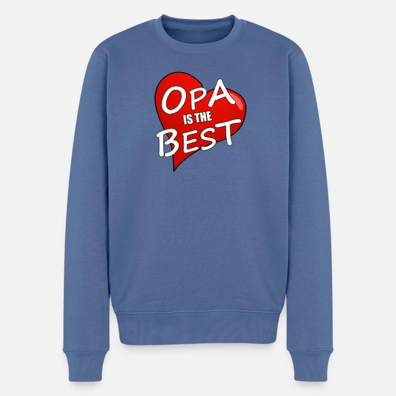 OPA IS THE BEST - Männer Premium Bio Pullover - Taubenblau