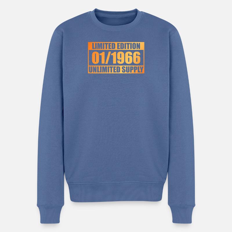 60e anniversaire édition limitée - ꝏ Approvisionnement 01/1966 - Pull Premium bio Homme - bleu pigeon