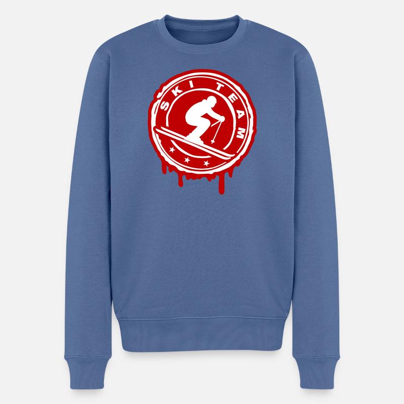 Ski Team  - Männer Premium Bio Pullover - Taubenblau