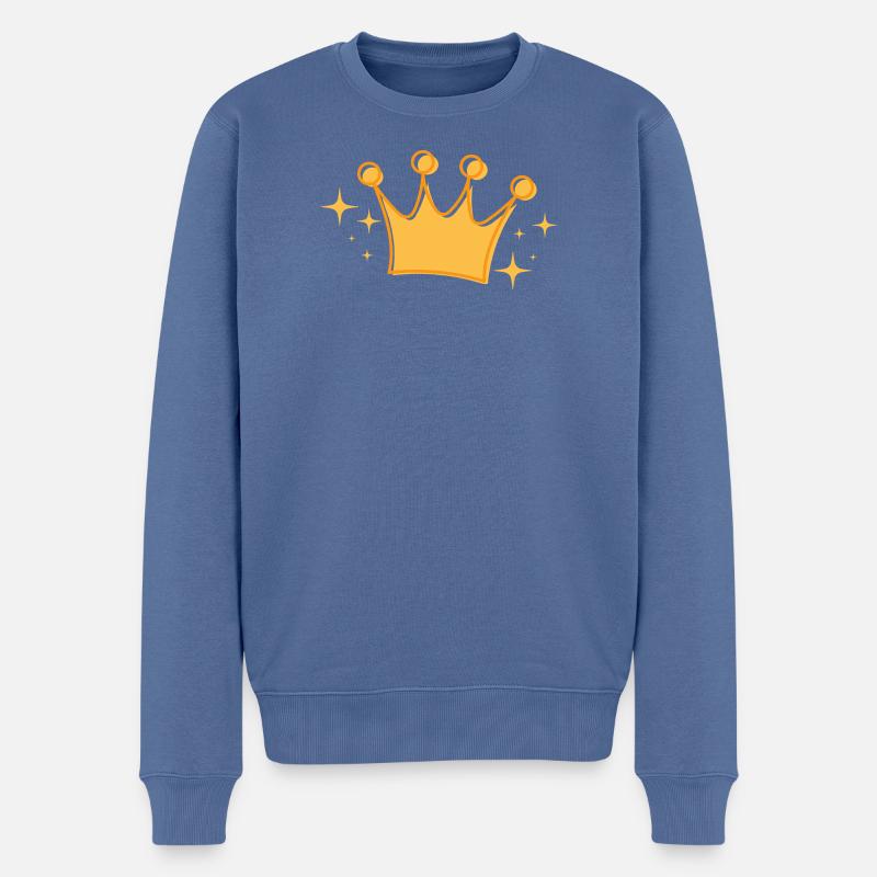 Krone - Männer Premium Bio Pullover - Taubenblau