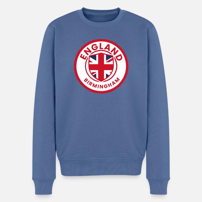Drapeau emblème de l’Angleterre de Birmingham - Pull Premium bio Homme - bleu pigeon