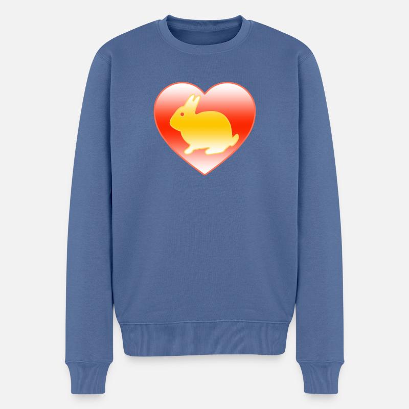 Lapin - Pull Premium bio Homme - bleu pigeon