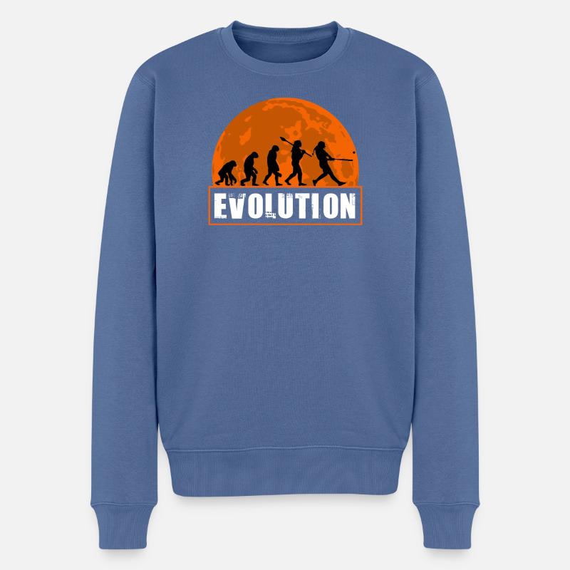 Baseball-Softball-Evolution Lustige Spieler-Geschenkkunst - Männer Premium Bio Pullover - Taubenblau
