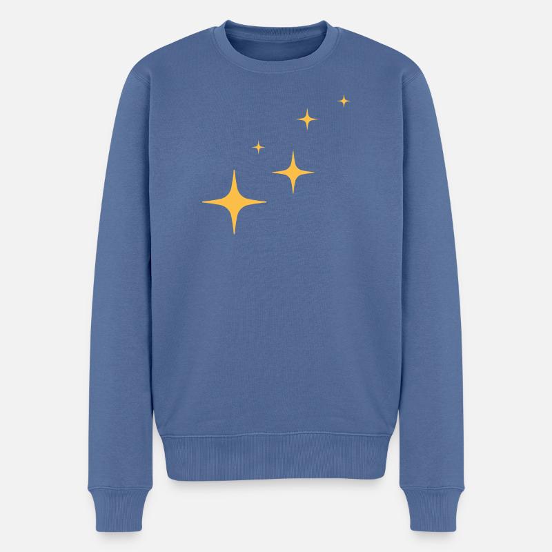 Sparkle - Paillettes - Étoiles - Pull Premium bio Homme - bleu pigeon