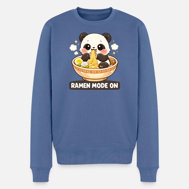 Mode ramen sur Panda - Pull Premium bio Homme - bleu pigeon