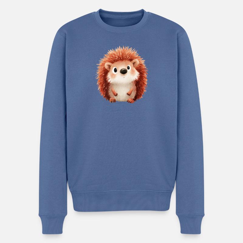 Waldigel – Kinderillustration - Männer Premium Bio Pullover - Taubenblau