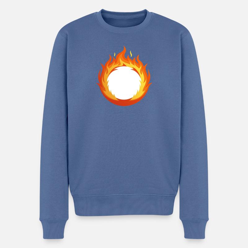 Ring des Feuers - Männer Premium Bio Pullover - Taubenblau