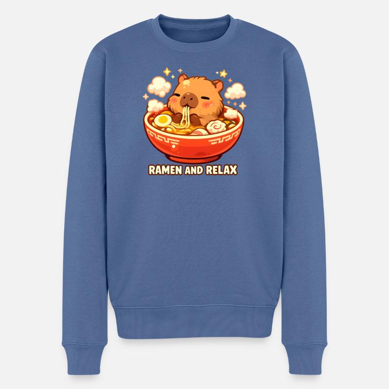 Ramen and Relax - Männer Premium Bio Pullover - Taubenblau