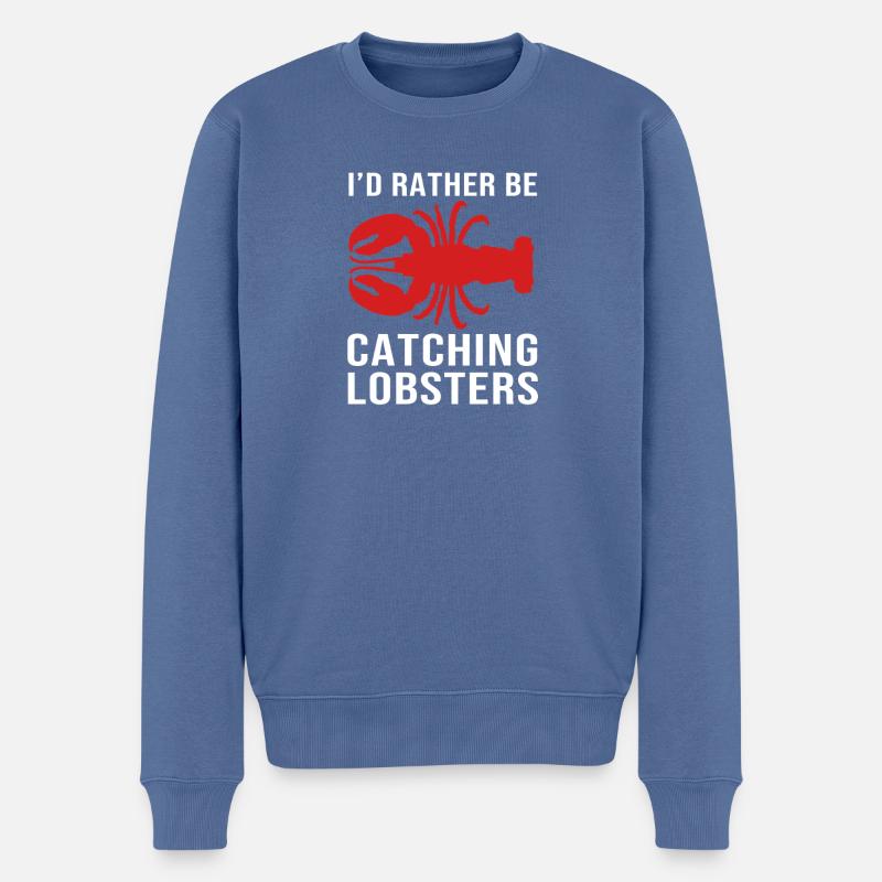 Languste Meeresfrüchte Lobster Hummer - Männer Premium Bio Pullover - Taubenblau