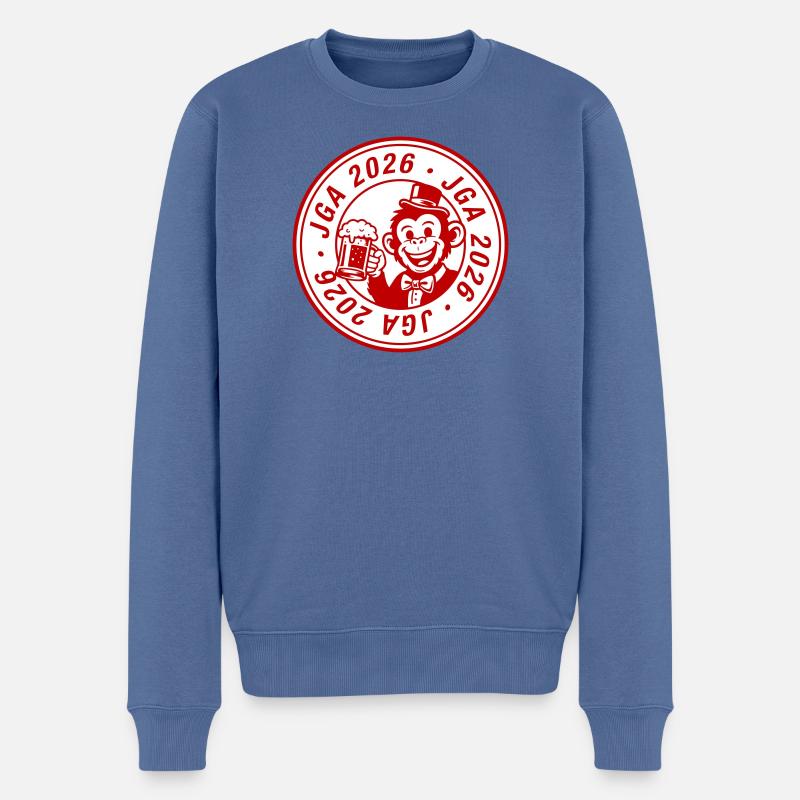 Jga 2026 Affe Bräutigam - Männer Premium Bio Pullover - Taubenblau