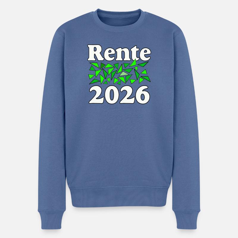 Rente 2026 Splitter - Männer Premium Bio Pullover - Taubenblau