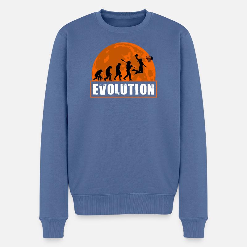 Basketball Evolution Player Dunking Silhouette - Men's Premium Organic Jumper - stone blue