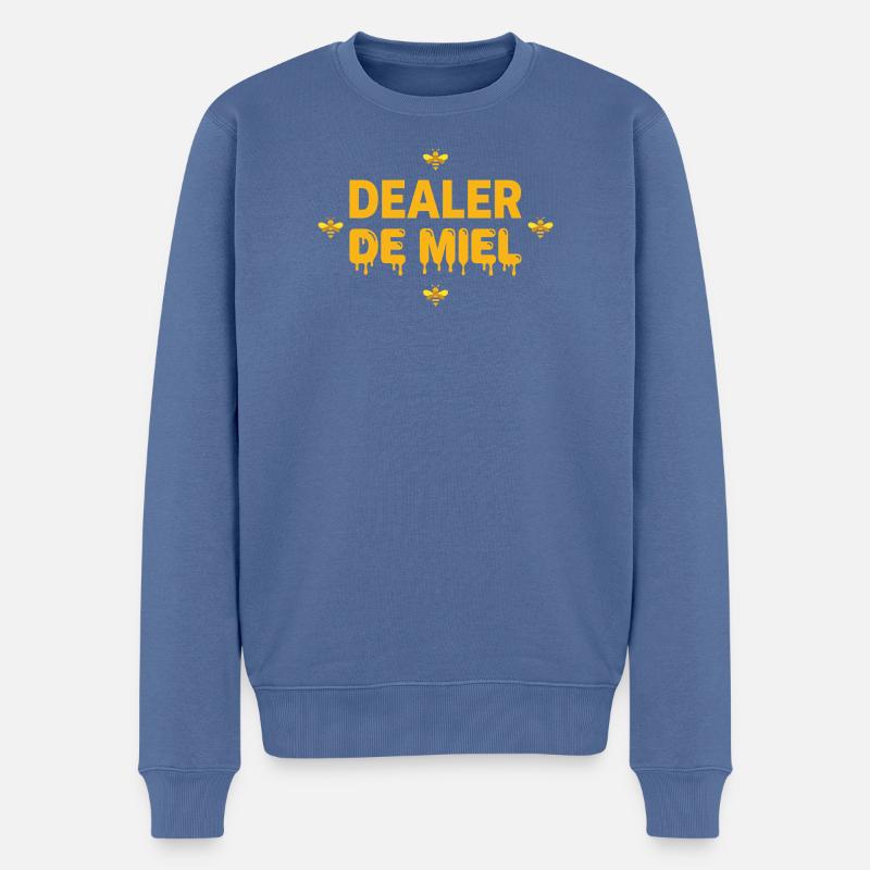 Lustige Honighändler-Geschenkimkerei - Männer Premium Bio Pullover - Taubenblau