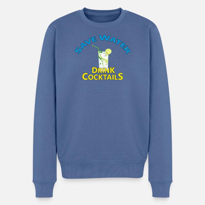 COCKTAILS - Männer Premium Bio Pullover - Taubenblau