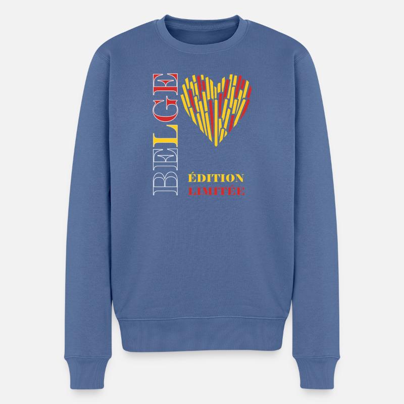 Heart Fries Limited Edition - Männer Premium Bio Pullover - Taubenblau