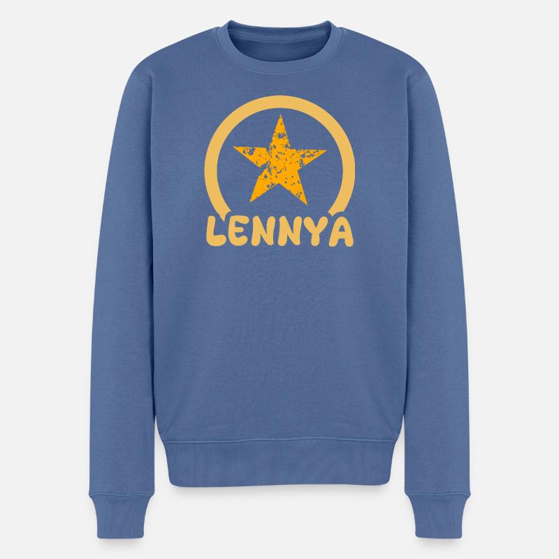 Lennya als Vorname - Männer Premium Bio Pullover - Taubenblau