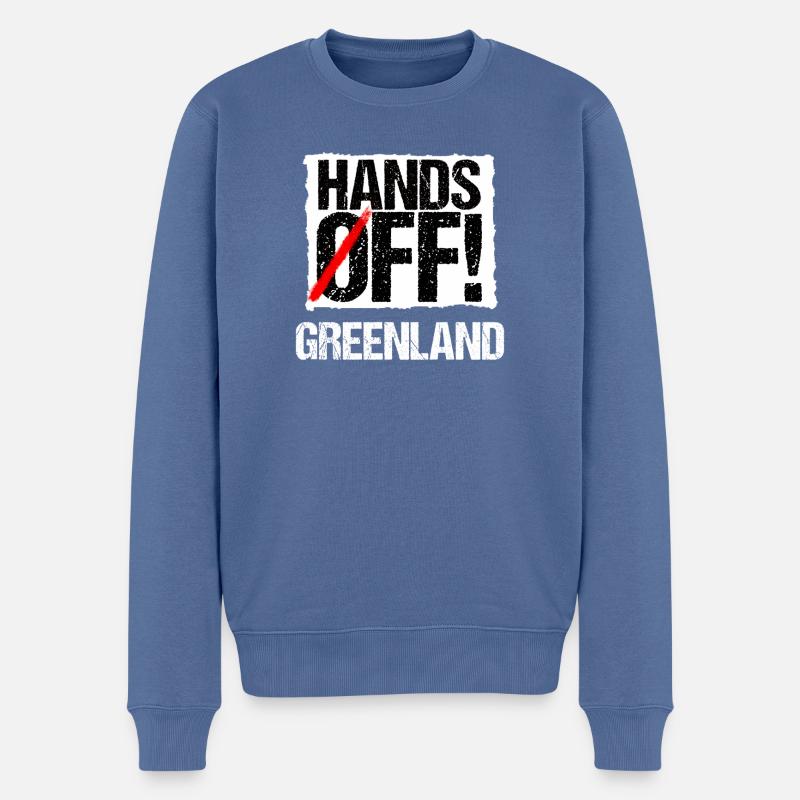Pas les mains sur le Groenland - Pull Premium bio Homme - bleu pigeon