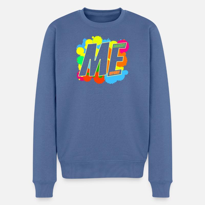 MOI & Moi-même - Pull Premium bio Homme - bleu pigeon