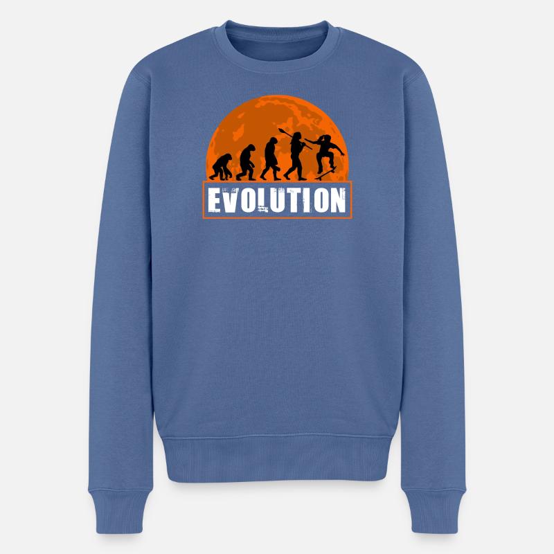 Skateboard Evolution Retro Sunset Skater - Pull Premium bio Homme - bleu pigeon