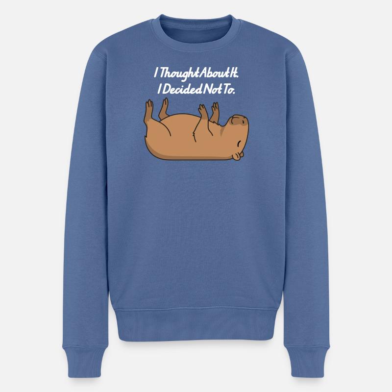Capybara Lügenhumor Aufschieberträgheit Trägheit - Männer Premium Bio Pullover - Taubenblau