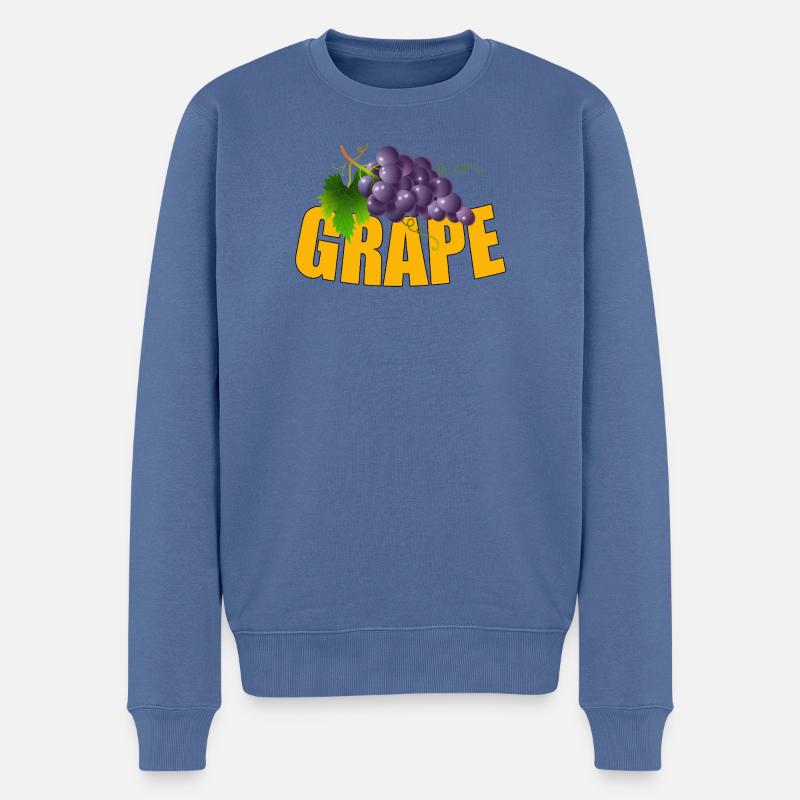 GRAPE - Männer Premium Bio Pullover - Taubenblau