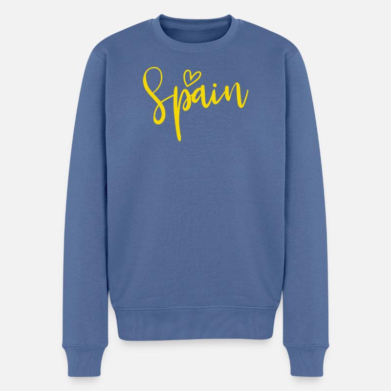 Spanien Herz Frauen Liebe Spanien - Männer Premium Bio Pullover - Taubenblau