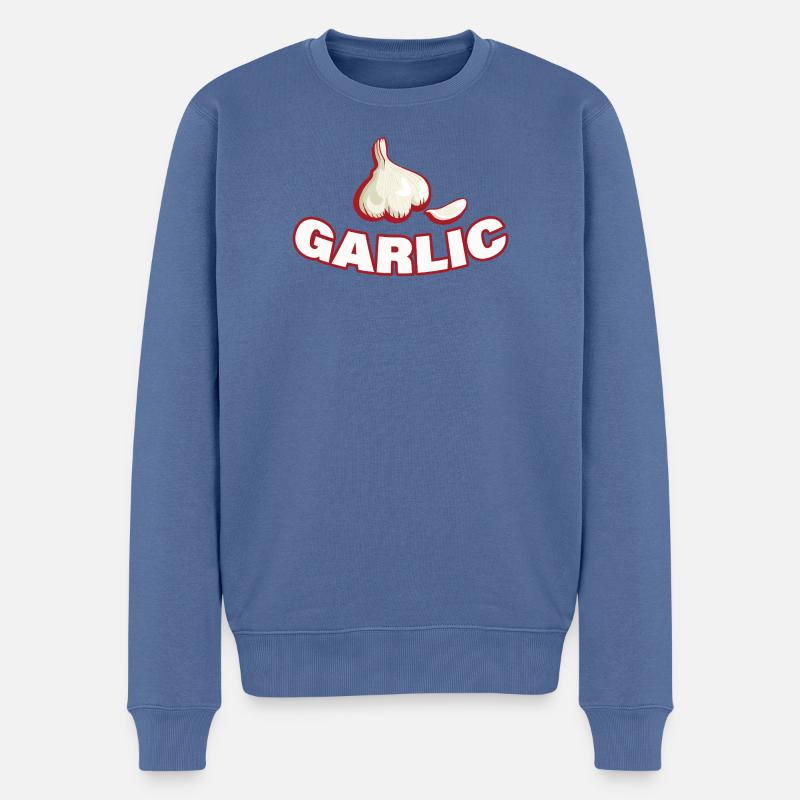 GARLIC - Männer Premium Bio Pullover - Taubenblau