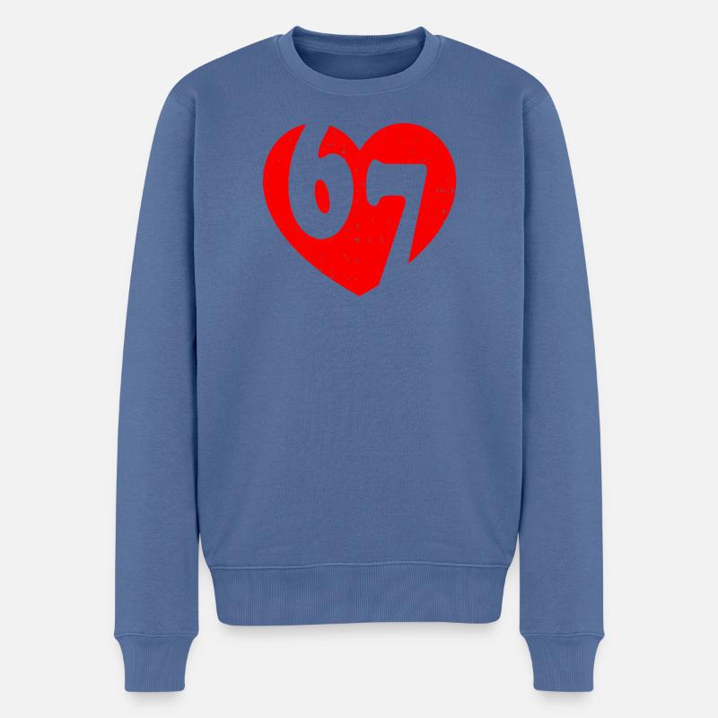 Six Seven 67 Meme Cool Valentine’s - Pull Premium bio Homme - bleu pigeon