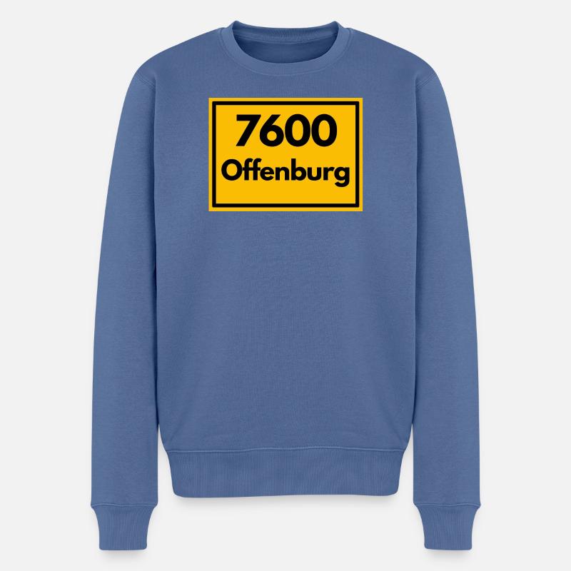 ANCIEN CODE POSTAL RETRO 7600 OFFENBURG - Pull Premium bio Homme - bleu pigeon