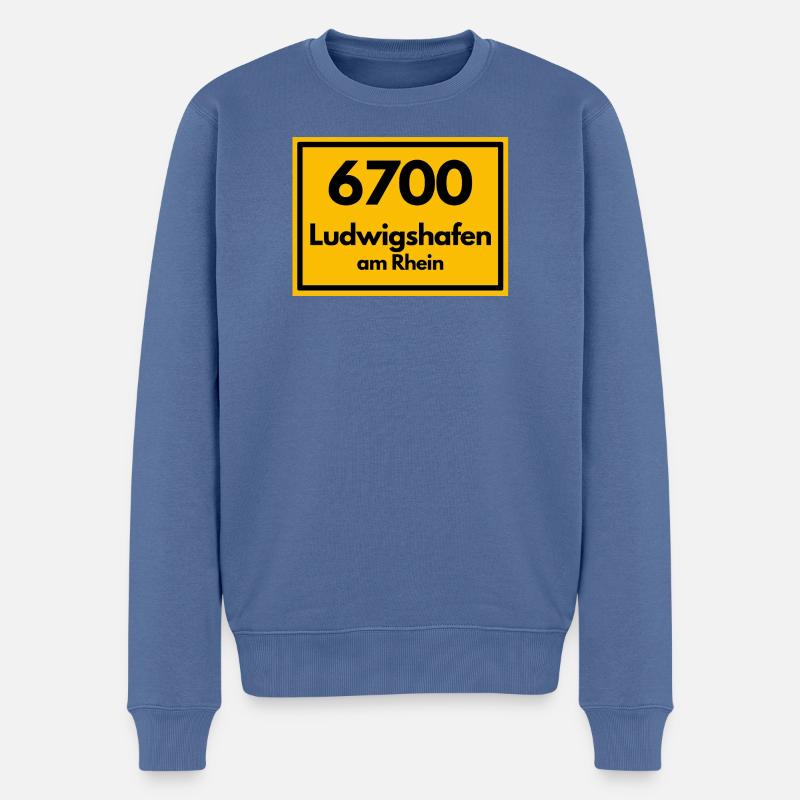 ANCIEN CODE POSTAL RETRO 6700 LUDWIGSHAFEN - Pull Premium bio Homme - bleu pigeon