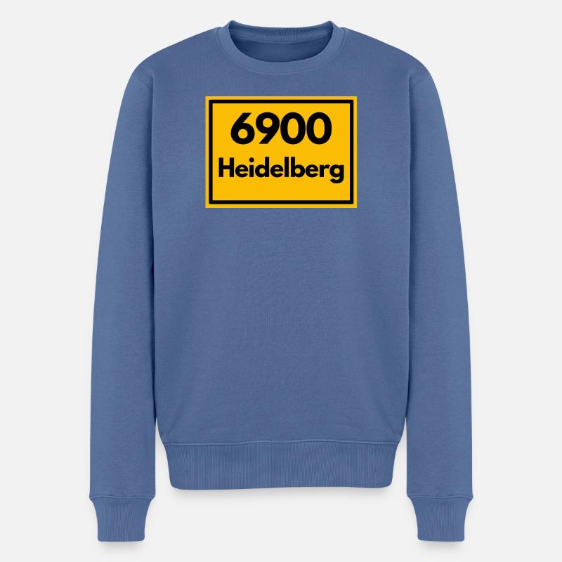 OLD POSTCODE POSTCODE RETRO 6900 HEIDELBERG - Men's Premium Organic Jumper - stone blue