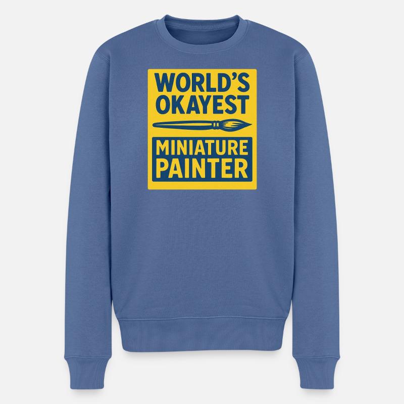 Der okayste Miniaturmaler der Welt - Männer Premium Bio Pullover - Taubenblau