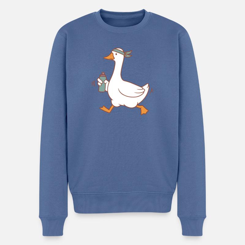 Sprühduck mit Kopfband - Männer Premium Bio Pullover - Taubenblau