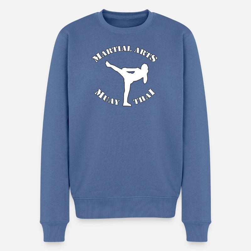 Muay thaï - Pull Premium bio Homme - bleu pigeon