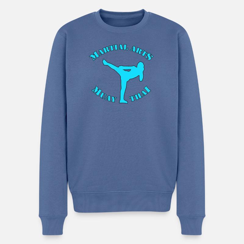 MUAY THAI - Männer Premium Bio Pullover - Taubenblau