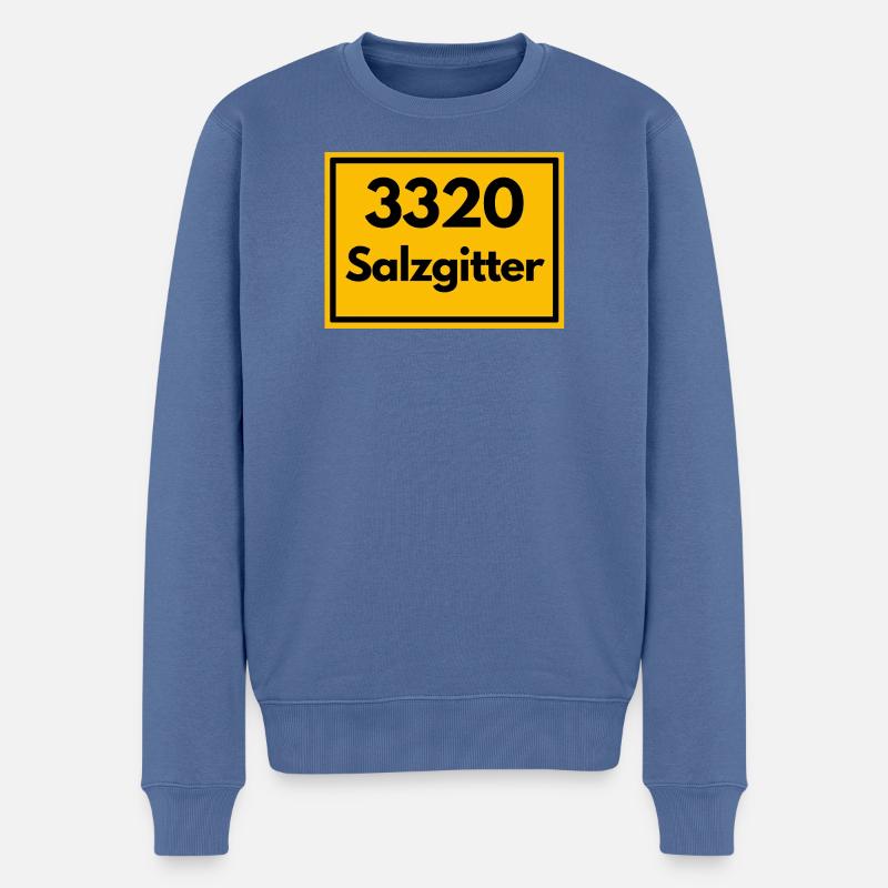 OLD POSTCODE POSTCODE RETRO 3320 SALZGITTER - Men's Premium Organic Jumper - stone blue