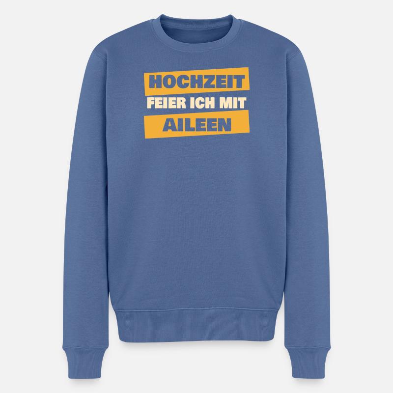Geschenk für Aileen - Männer Premium Bio Pullover - Taubenblau