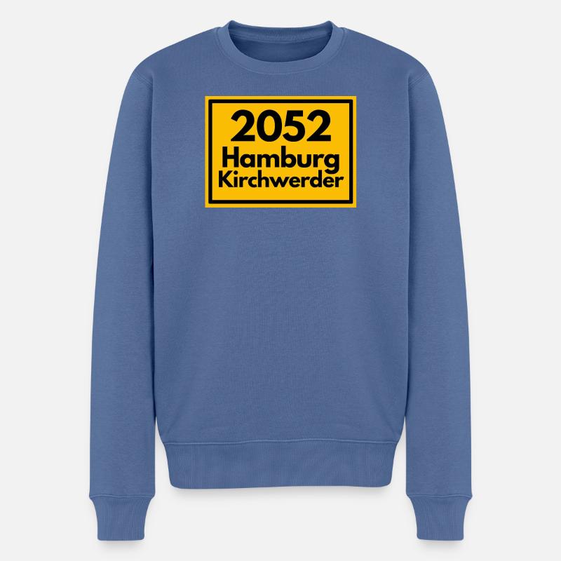 OLD POSTCODE POSTCODE 2053 HAMBURG KIRCHWERDER - Men's Premium Organic Jumper - stone blue