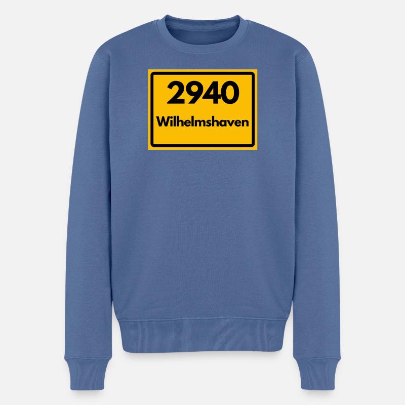 OLD POSTCODE POSTCODE RETRO 2940 WILHELMSHAVEN - Men's Premium Organic Jumper - stone blue