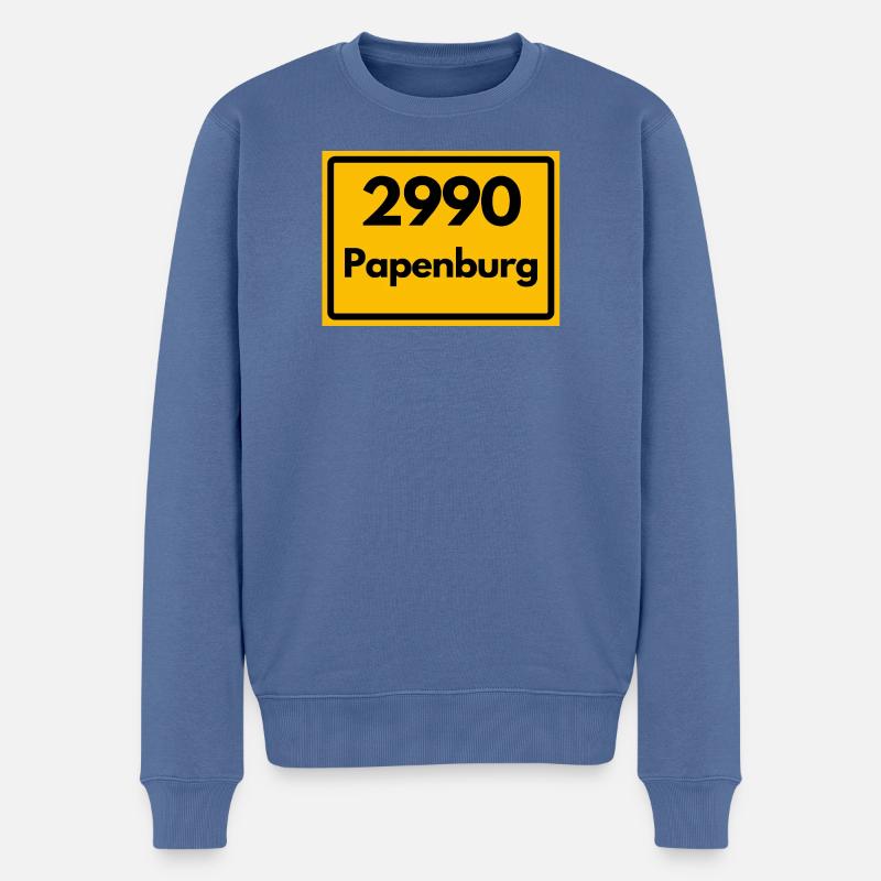 OLD POSTCODE POSTCODE RETRO 2990 PAPENBURG - Men's Premium Organic Jumper - stone blue