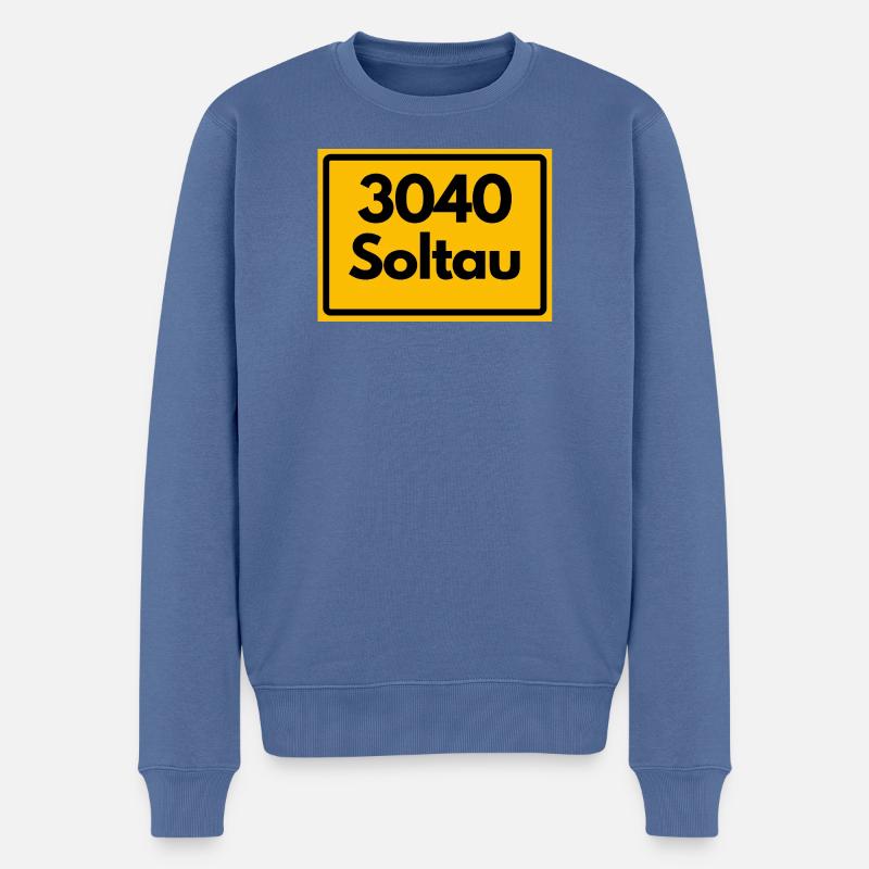 OLD POSTCODE RETRO 3040 SOLTAU – HEIDE - Men's Premium Organic Jumper - stone blue